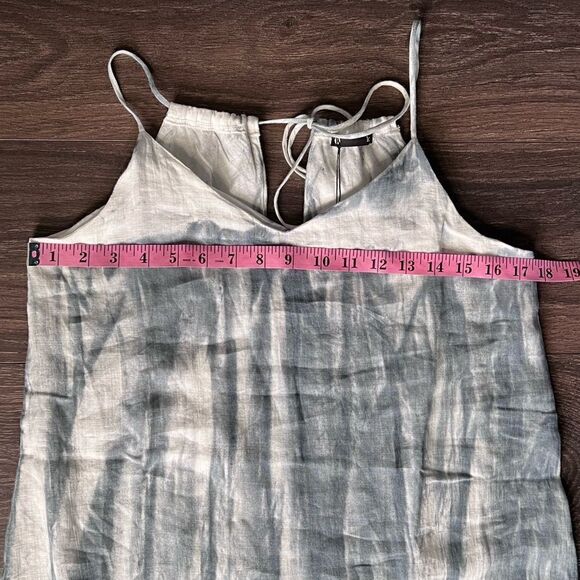 REVOLVE Krisa High-Low Linen Halter Tie Maxi Dress, White/Steel Blue. Small. NWT - Picture 15 of 16